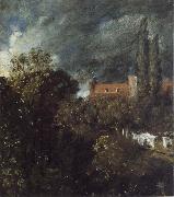 View into a Garden in Hampstead with a Red House beyond, John Constable
